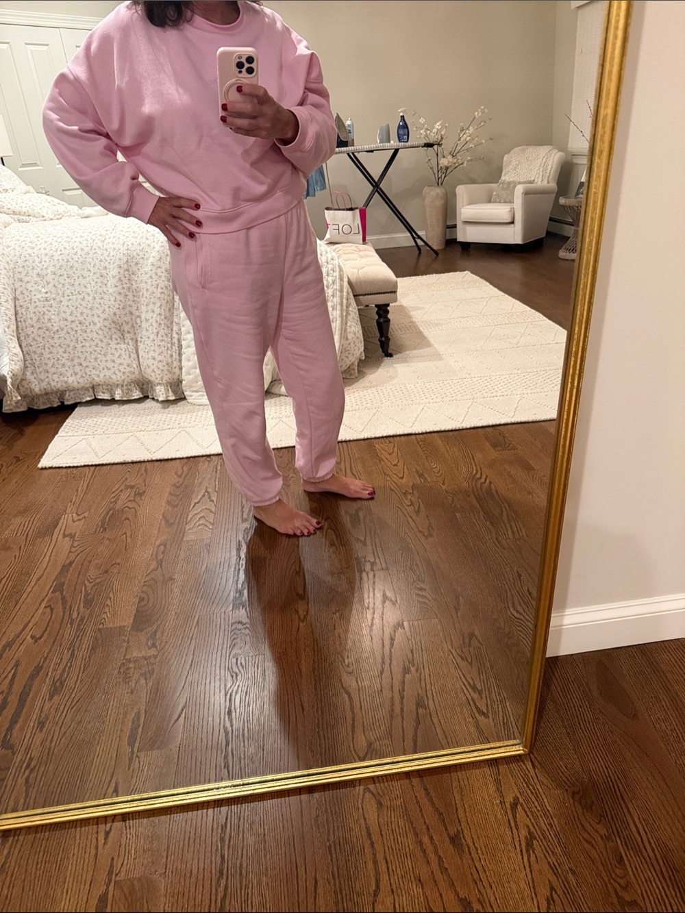 GAP Light Pink Cropped Sweatpants & Sweatshirt Set
